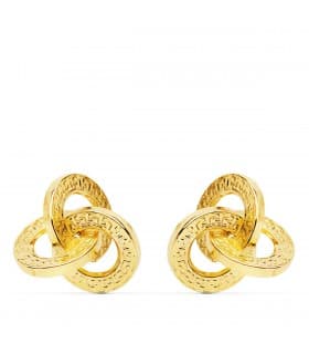 Orecchini donna Nodo Greca oro giallo 18Kt | Orecchini a lobo gomitolo