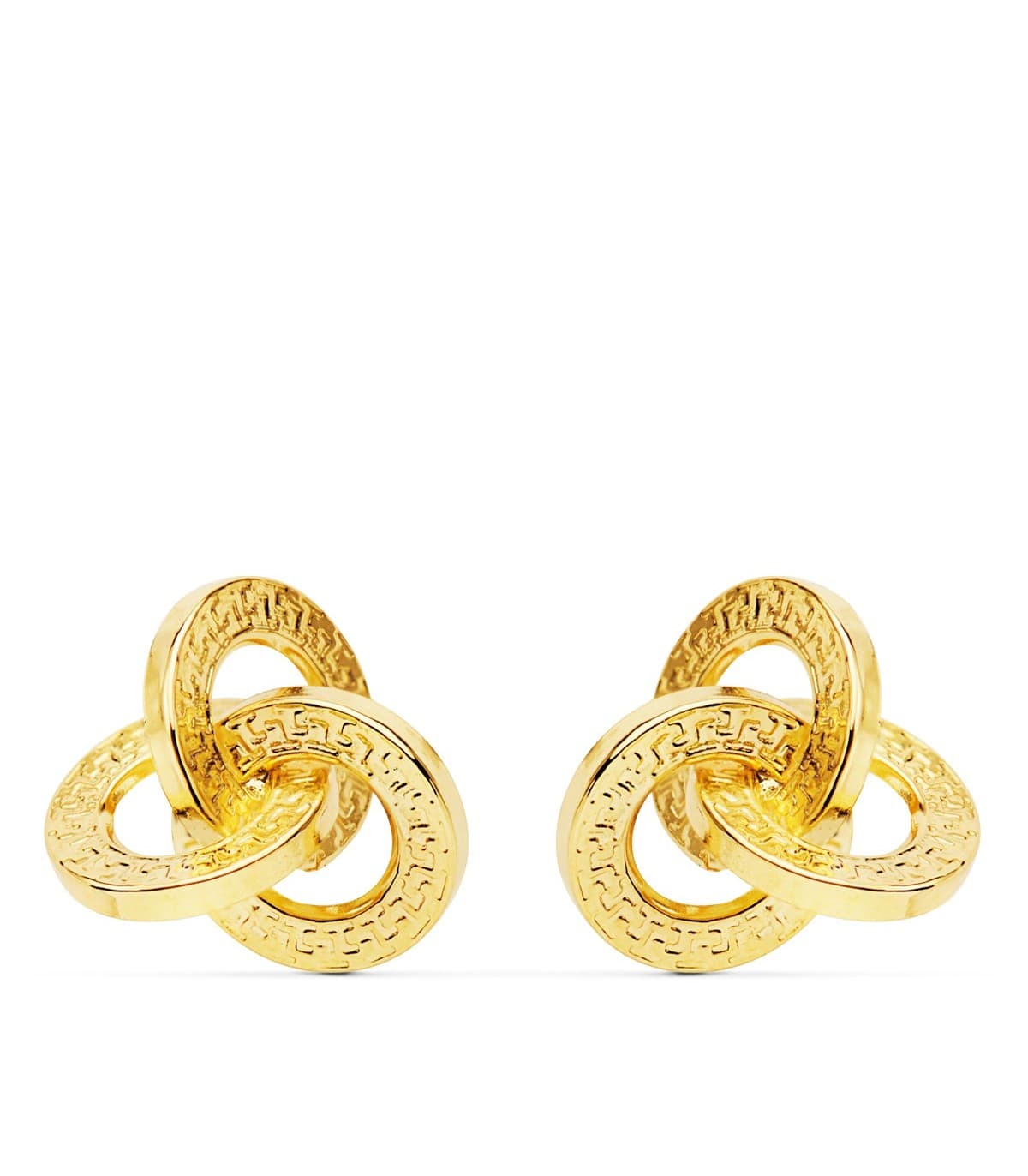 Boucles d'oreilles Femme Noeud Grecque Or Jaune 18K