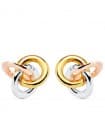 Pendientes Mujer Noeud Oro Tricolor 18K 14mm