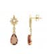 Pendientes Iowa Oro Amarillo 18K Piedra Marsala invitada de boda elegantes