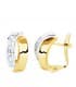 Ohrclips 18K Gold - Creolen Glatt, Gewölbte, Gelb- und Weissgold | Damen Ohrringe Atlanta Bicolor