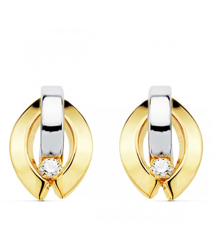 Orecchini in oro da donna, modello a fascia Chicago Due ori, classici e luminosi - Gioielleria Alda