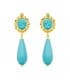 Boucles d'oreilles Pendantes Marisol Turquoise Or 18K 47mm