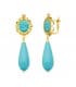 Boucles d'oreilles Pendantes Marisol Turquoise Or 18K 47mm