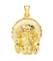 Colgante Rostro Cristo Aureola Oro 18K 31mm