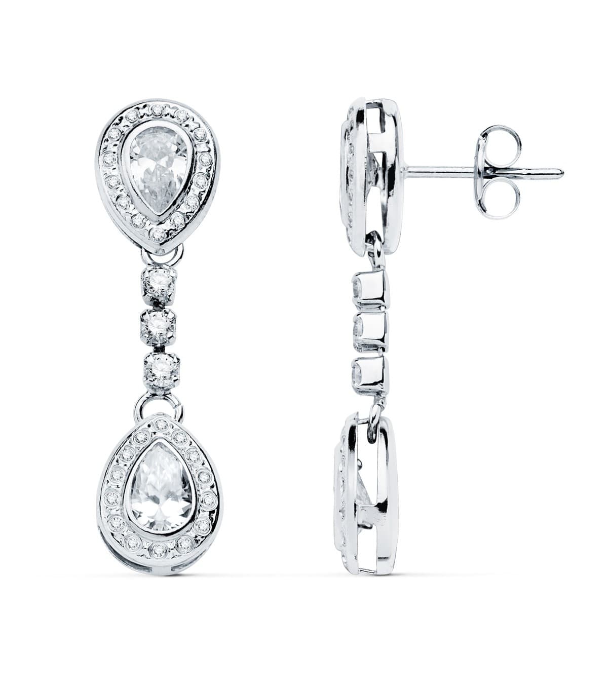 Boucles d'oreilles Mariage Grace Or Blanc 18K 30mm