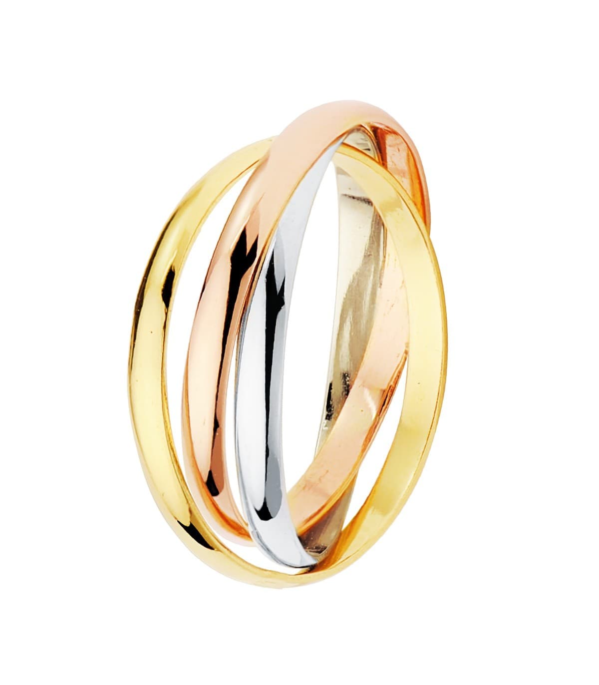 Alianza triple Dozza 2mm Oro tricolor 18K anillo boda compromiso matrimonio
