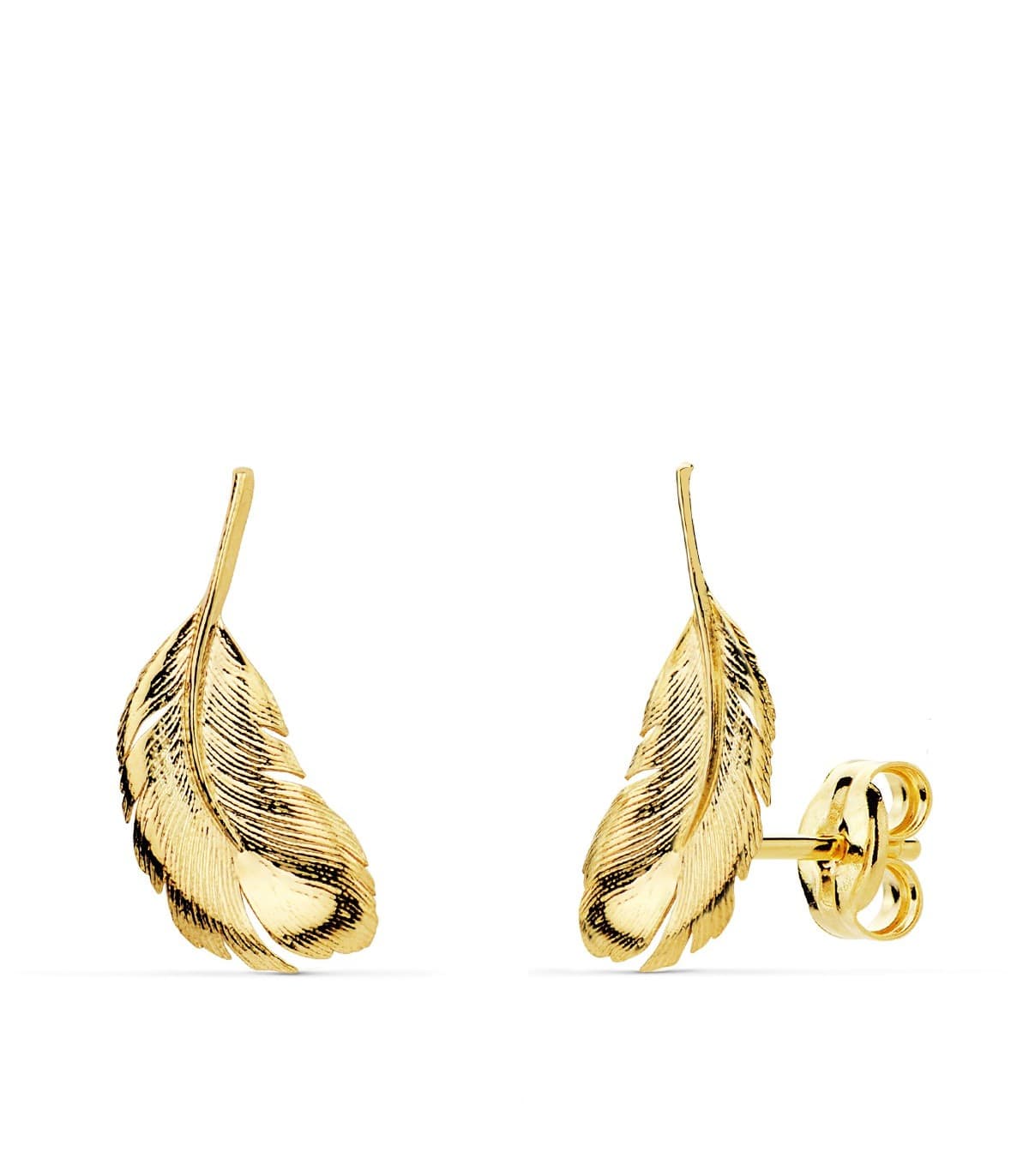Orecchini in oro rampicanti - Orecchini a lobo 18kt Piume, per donna e ragazza.