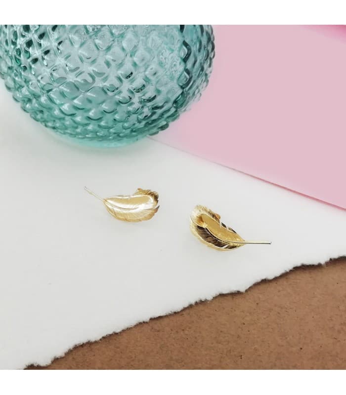 Orecchini in oro rampicanti - Orecchini a lobo 18kt Piume, per donna e ragazza.