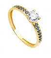 Solitär Ring mit Zirkonia Gold 18K /750er 19340-AZ