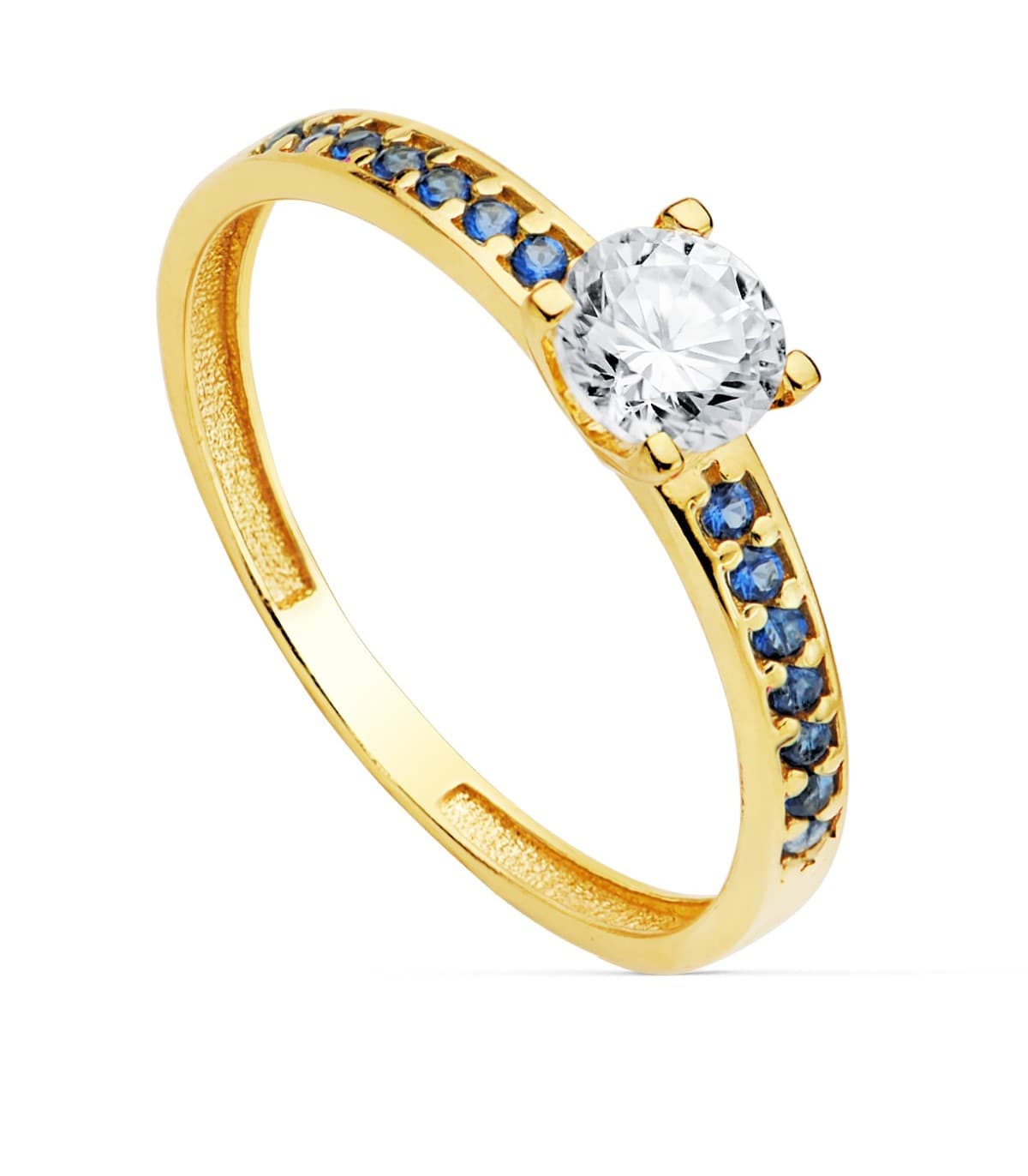 Solitario Florienze Oro Amarillo 18K Azul