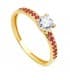 Solitario Florienze Oro Amarillo 18K Rosa fucsia joyeria online