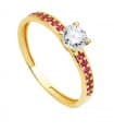 Solitär Ring mit Zirkonia Gold 18K /750er 19340-RO