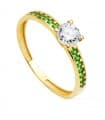 Solitario Florienze Oro Amarillo 18K Verde