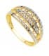 Anello donna oro bianco e giallo 18kt Fascia diamantata con zirconi