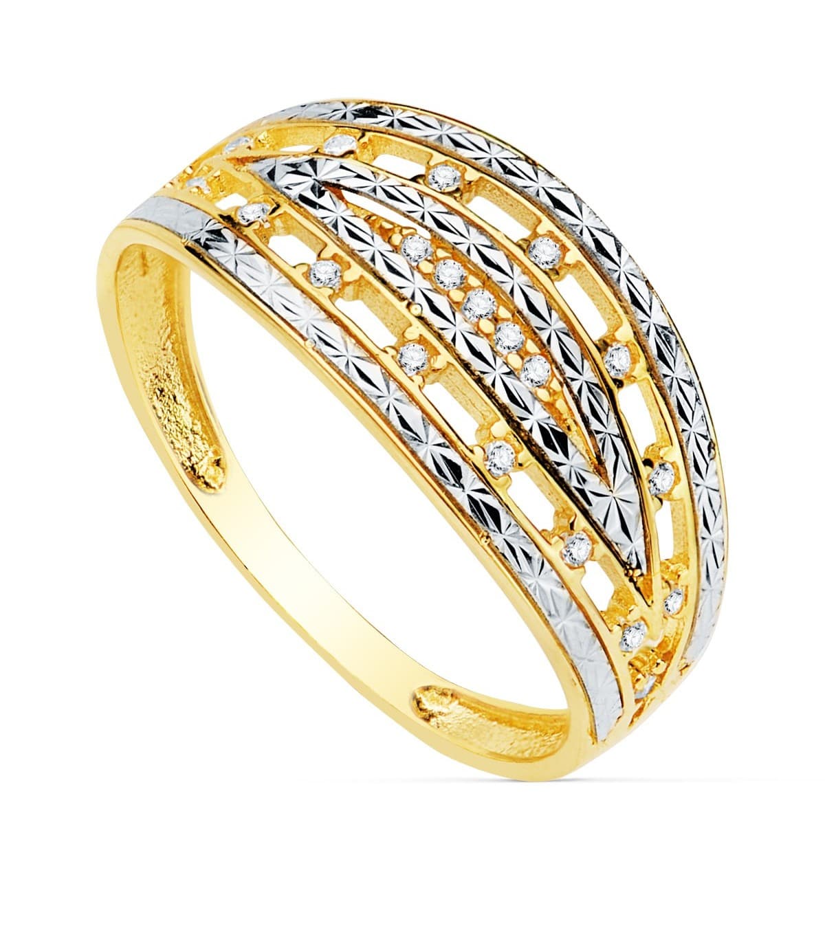 Banda Bague Femme 2 Ors 18K Ruban