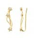 Ohrklemmen Sterne & Zirkonia | Design Ear Climber, Ohrkletterer, Ohrmanschette - Ohrringe Gold 18K