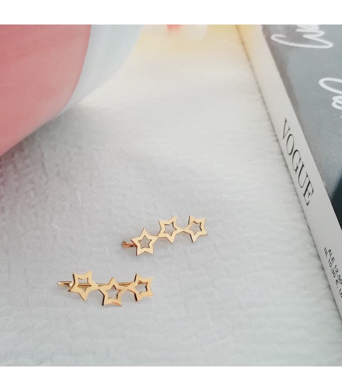 Grimpeurs d'oreilles Étoiles Or 18K