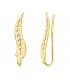 Grimpeurs d'oreilles Feuille Saule Or 18K