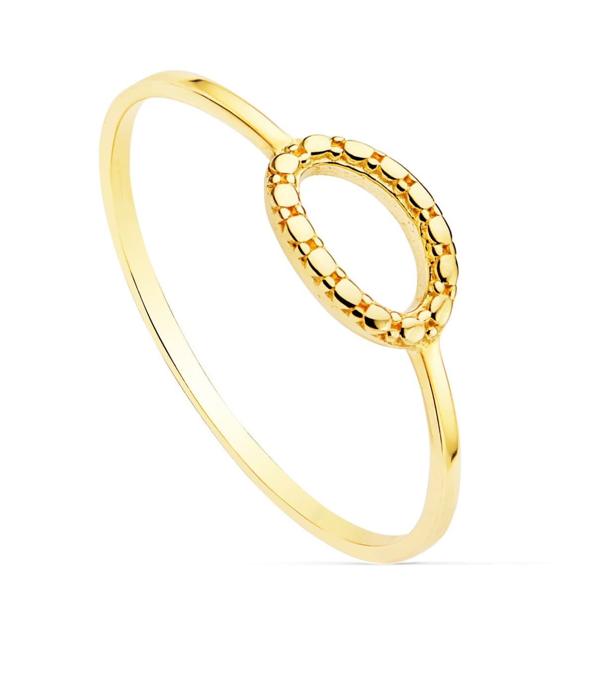 Anillo Mujer Ío Tallado Oro Amarillo 18K sortija minimal regalo