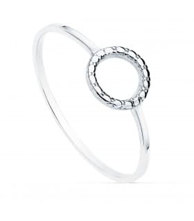Anillo Mujer Planet Tallado Oro Blanco 18K