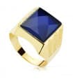 Sello Caballero Oro Amarillo 18K Luigi Espinela Azul