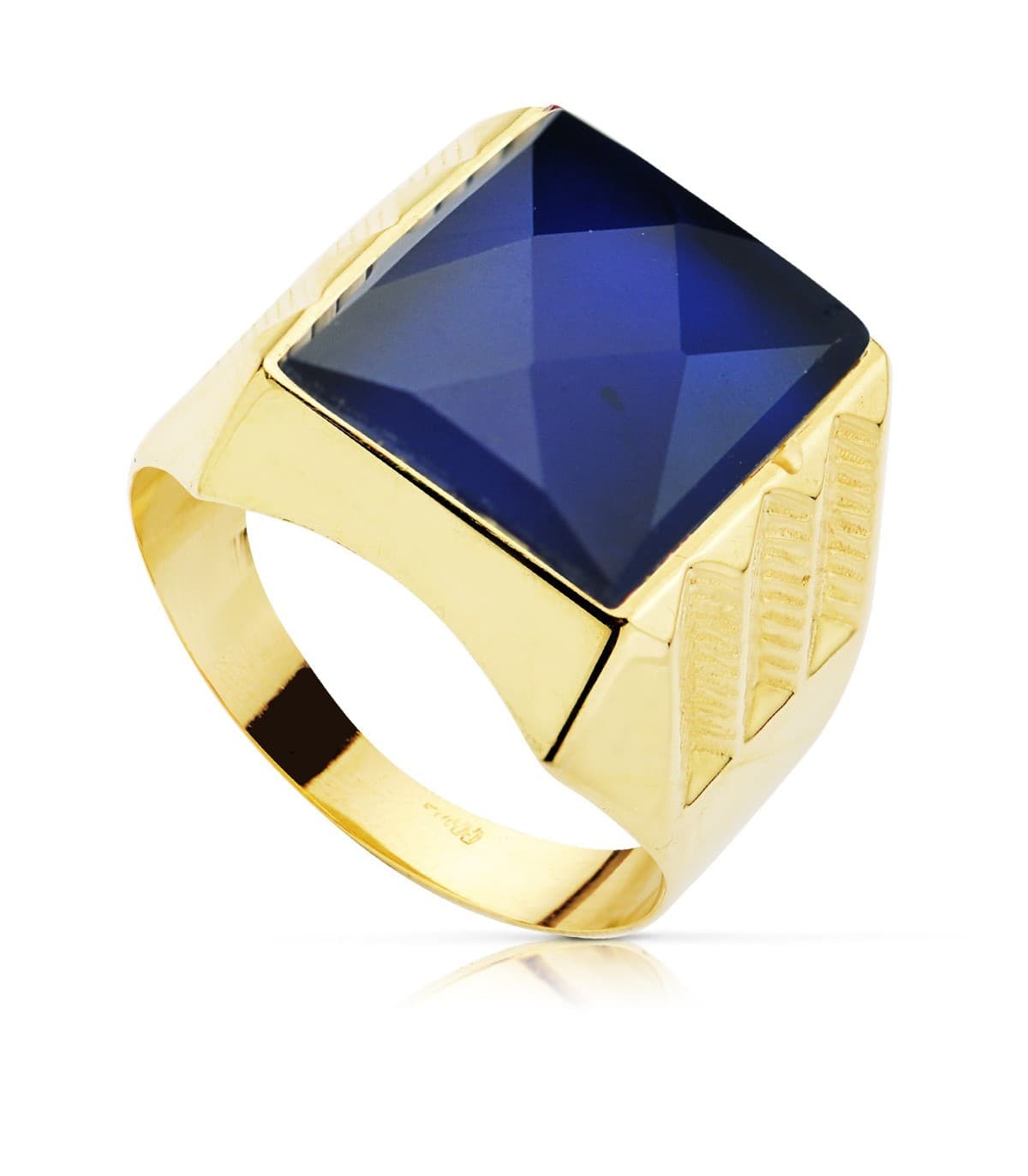 Sello Caballero Oro Amarillo 18K Luigi Espinela Azul