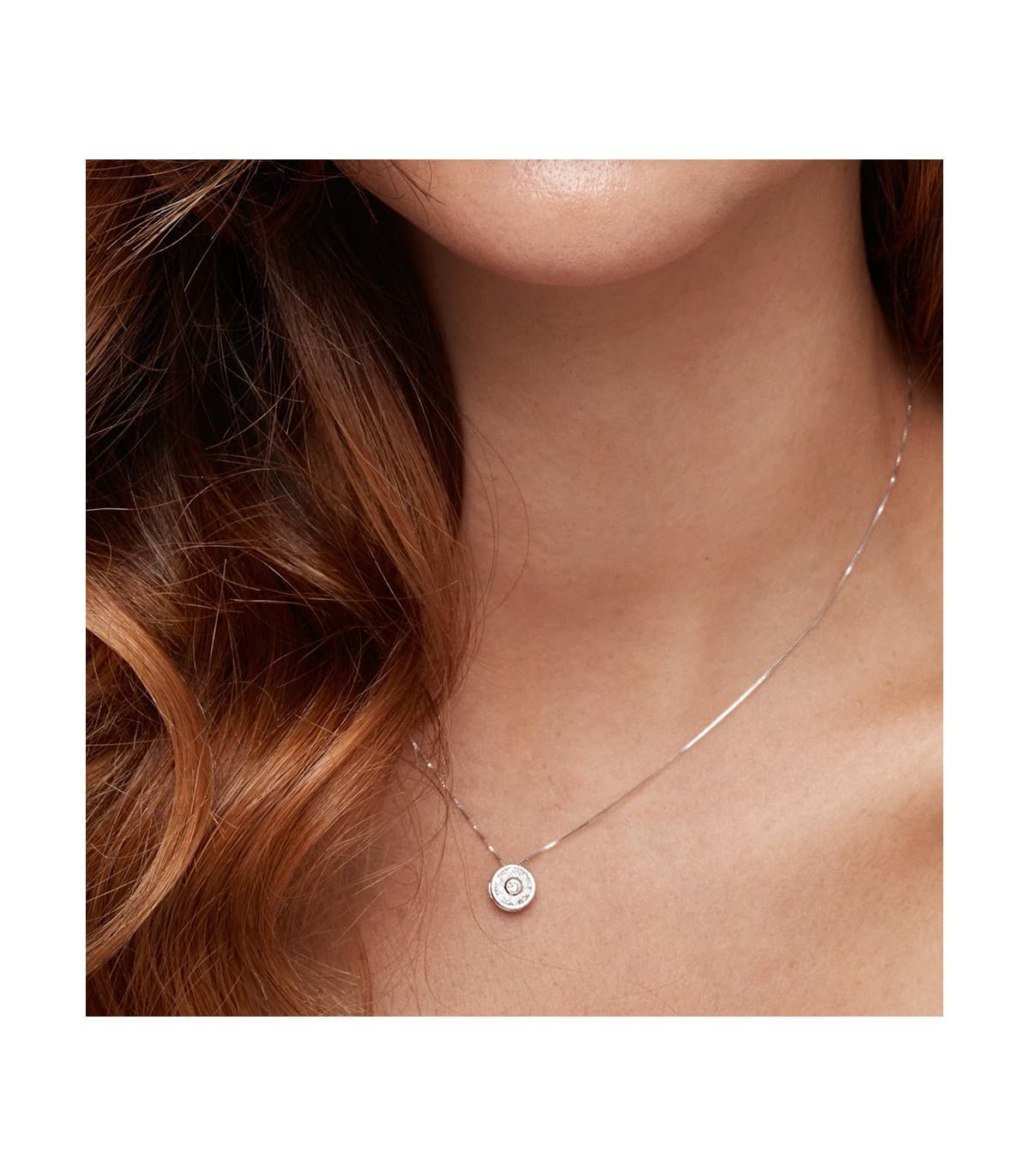 Collier Anna serti Clos Or Blanc 18 K