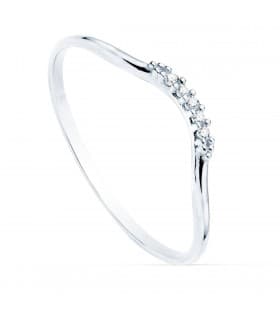 Anillo Monroe Oro Blanco 18K Diamantes 0.035 Qts.