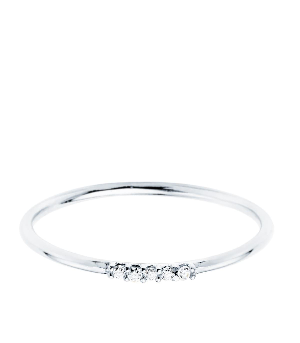 Bague pour femme en or blanc avec diamants. Modèle Hepburn. Bijoux en ligne.