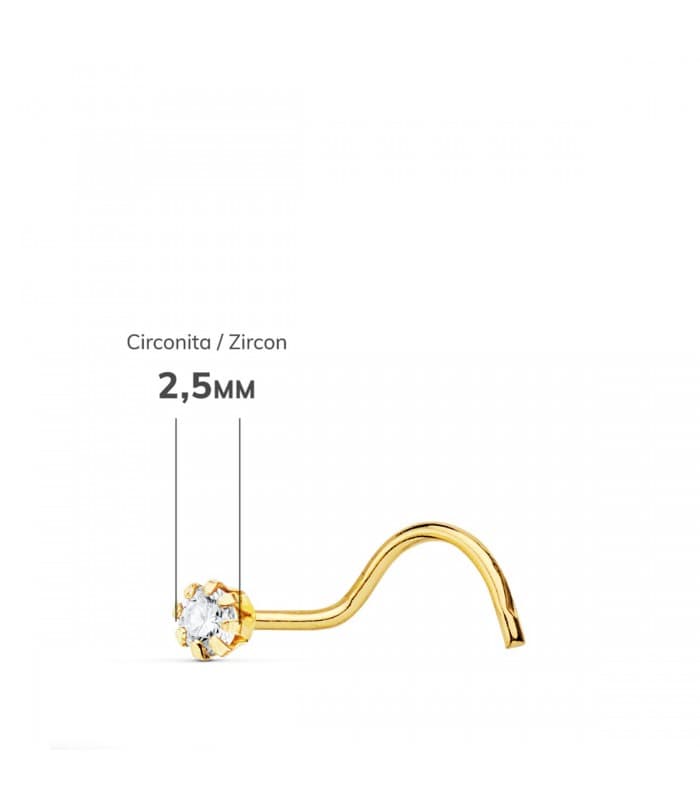 Piercing Nariz Mujer Circonita Oro 18K pendiente moderno septum