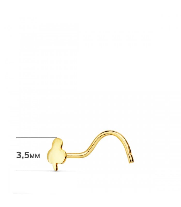 Piercing Nariz Mujer Oro 18K Trébol