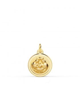 Medaglia Battesimo Sacra famiglia oro 18kt 12mm