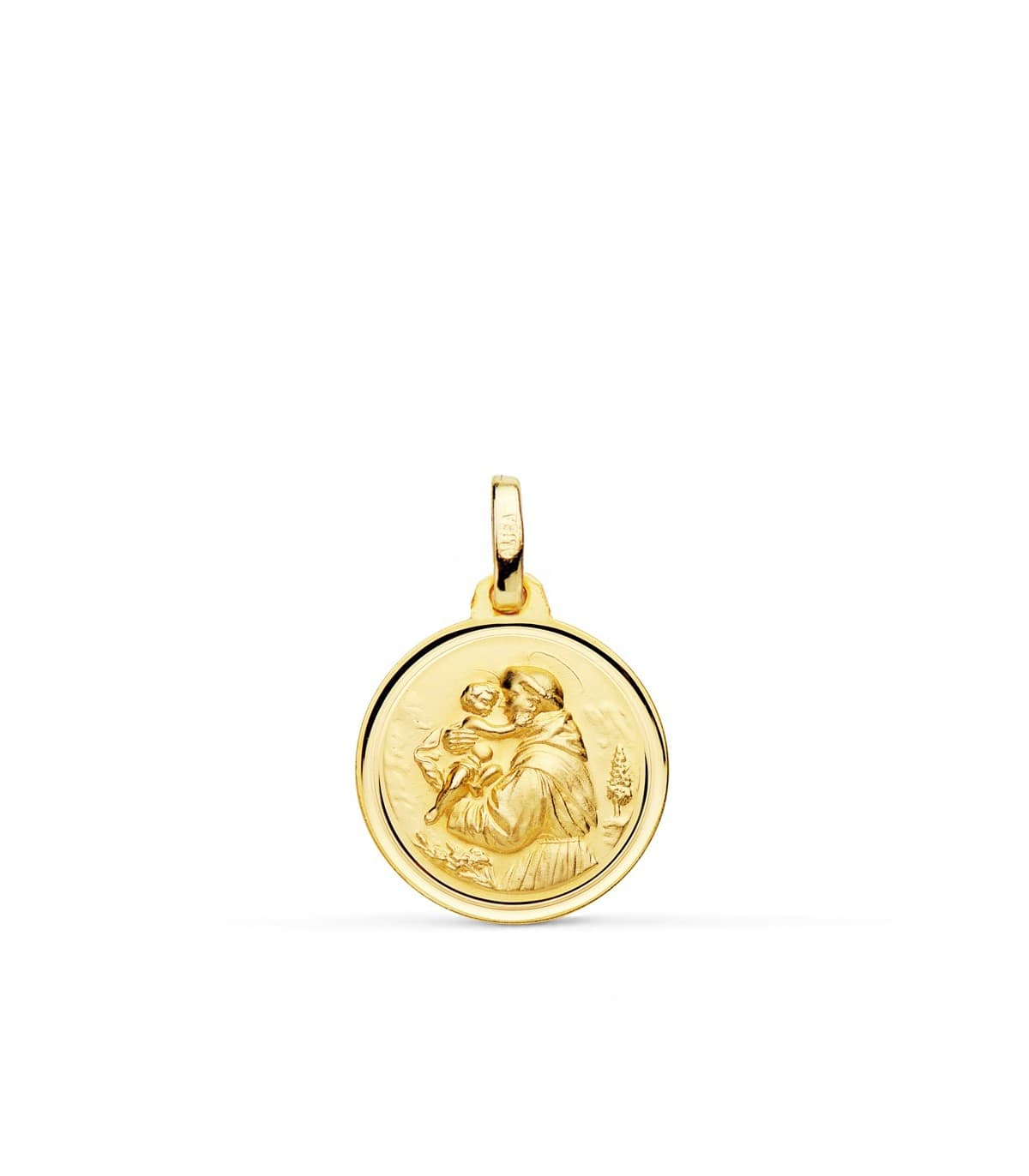 Medalla San Antonio Oro 18K 16mm Bisel
