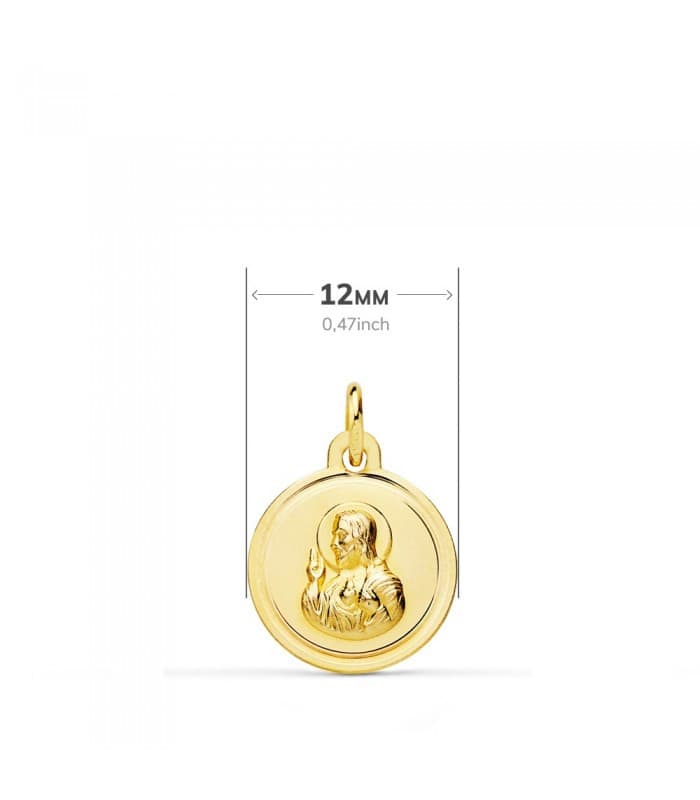 Escapulario V. Carmen/ C. Jesús 18K 12 mm Bisel