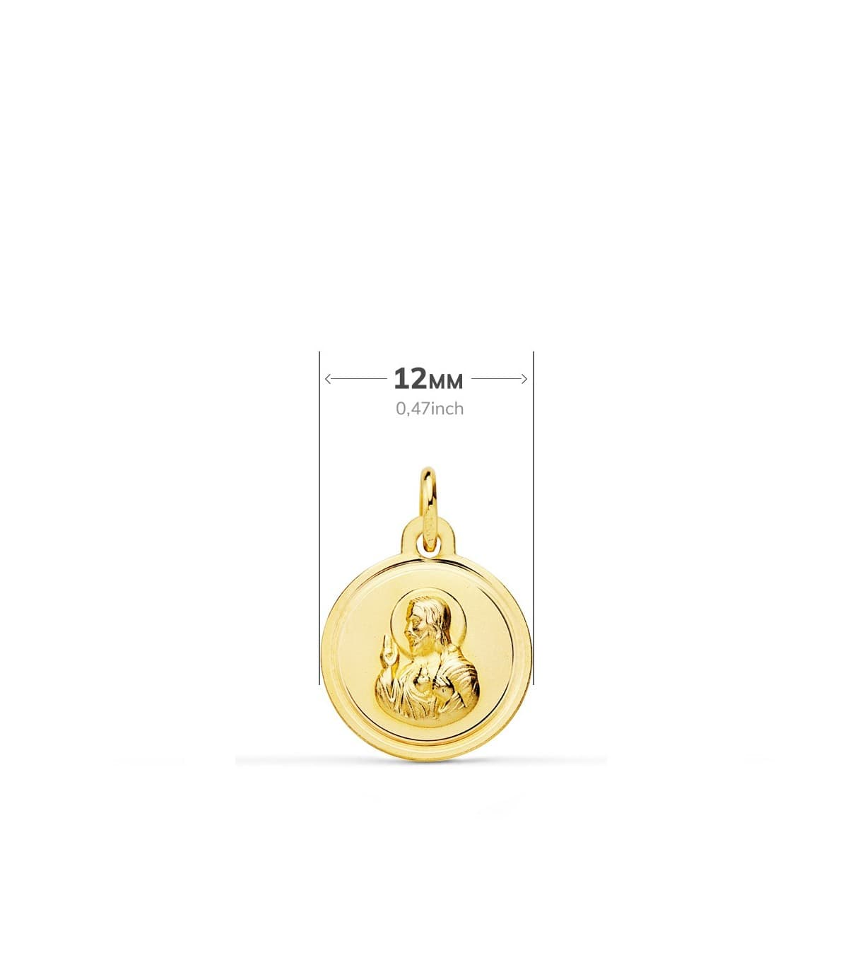 Escapulario V. Carmen/ C. Jesús 18K 12 mm Bisel