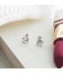 Pendientes mujer oro blanco dormilona circonita en garras