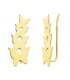 Orecchini lobo lunghi oro 18 kt, modello rampicanti con quattro farfalle | Gioielli donna