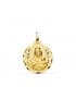Scapulaire Vierge du Carmel et Sacré Coeur de Jésus Or 18 K 18 mm Sculptée