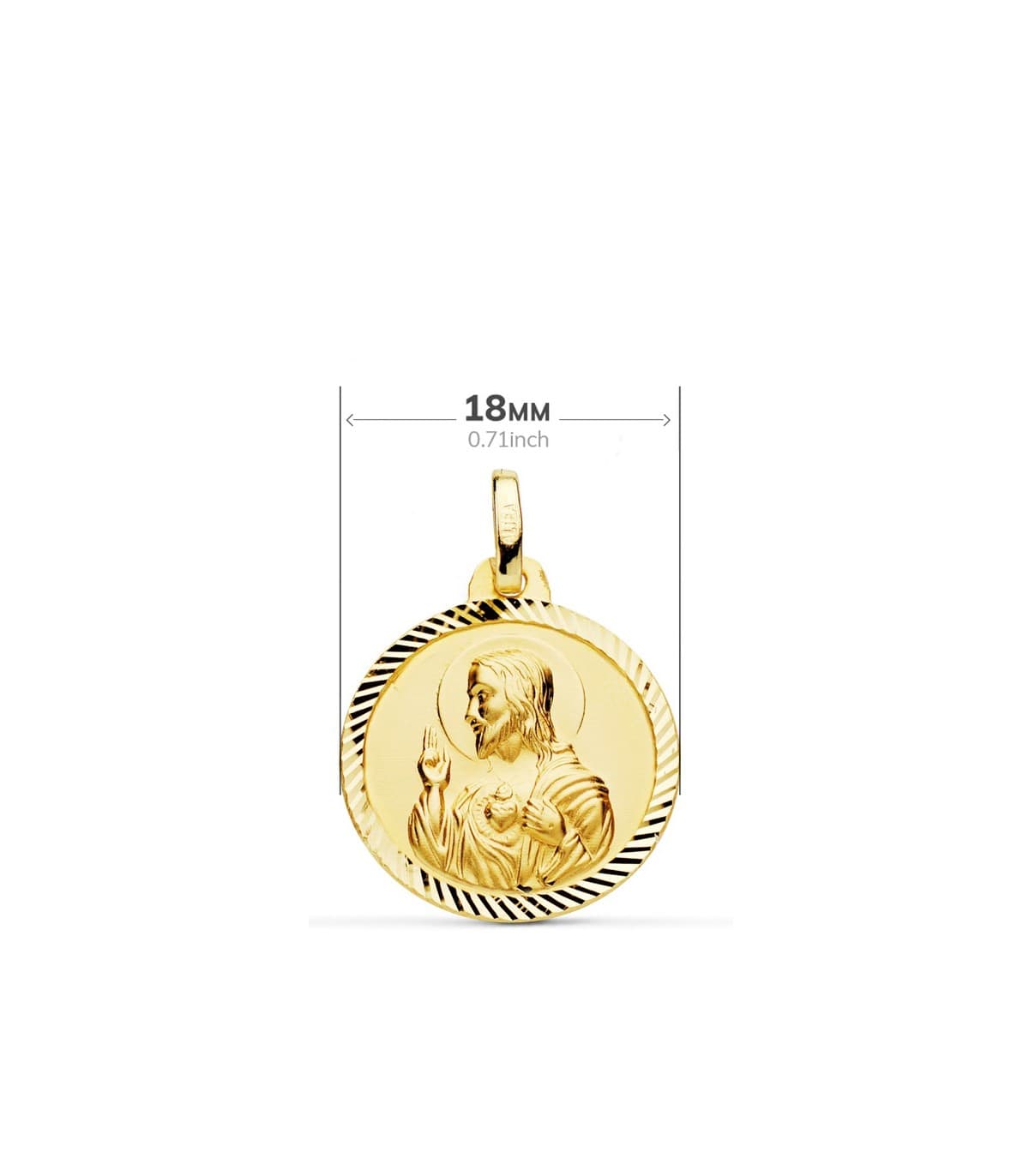 Scapulaire V. Carmel et C. de Jésus Or 18K 18 mm Facetté