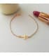 Pulsera oro 18 kilates tendencias joyeria mujer pulsera cruz de la vida