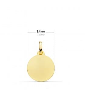 Sacro Cuore di Gesù bordo lucido oro 18Kt 14 mm