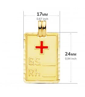 Placa RH Oro Amarillo 18 Ktes 24 mm