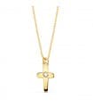 Kreuzkette mit Diamant 750 Gelbgold P30126