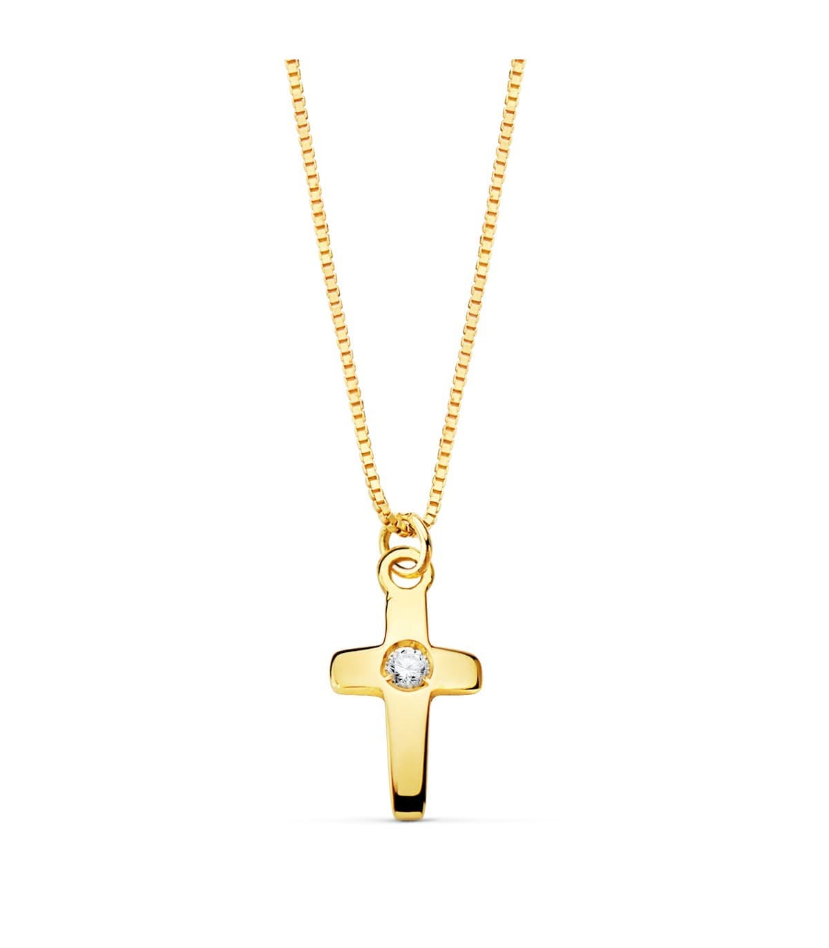 Gargantilla Cruz Diamante 0.015 Qtes. OA 18K