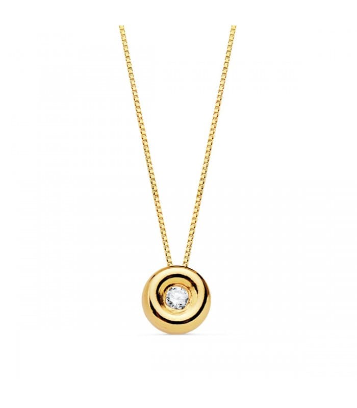 Gargantilla Delicia 0.015 Qtes. OA 18K. Gargantilla de oro para mujer. Colgante con diamante.