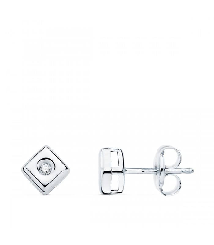 Boucles d'oreilles Chérie Diamants 0.030 Ct. Or Blanc 18K