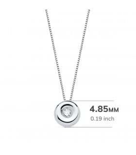 Girocollo da donna in oro bianco 18 carati. Modello Delicia. Punto luce con diamante 0,015 carati.
