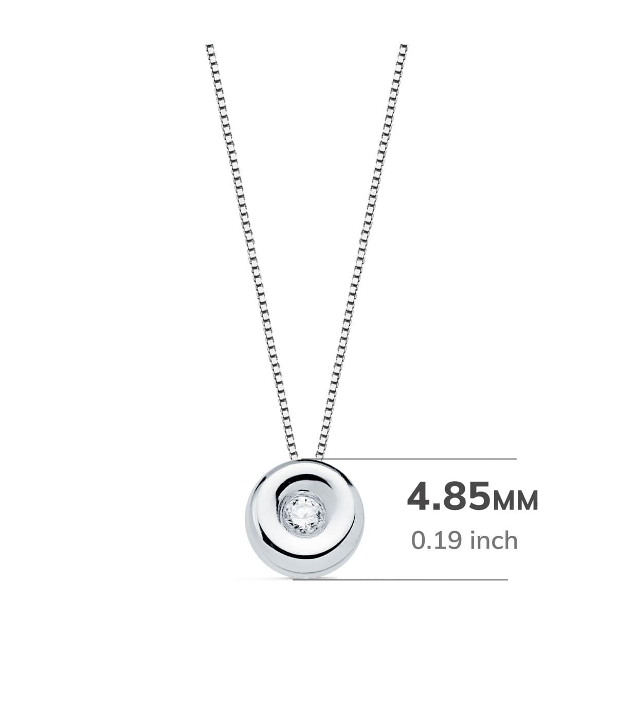 Girocollo da donna in oro bianco 18 carati. Modello Delicia. Punto luce con diamante 0,015 carati.