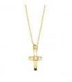 Kreuzkette mit Diamant 750 Gelbgold P30124